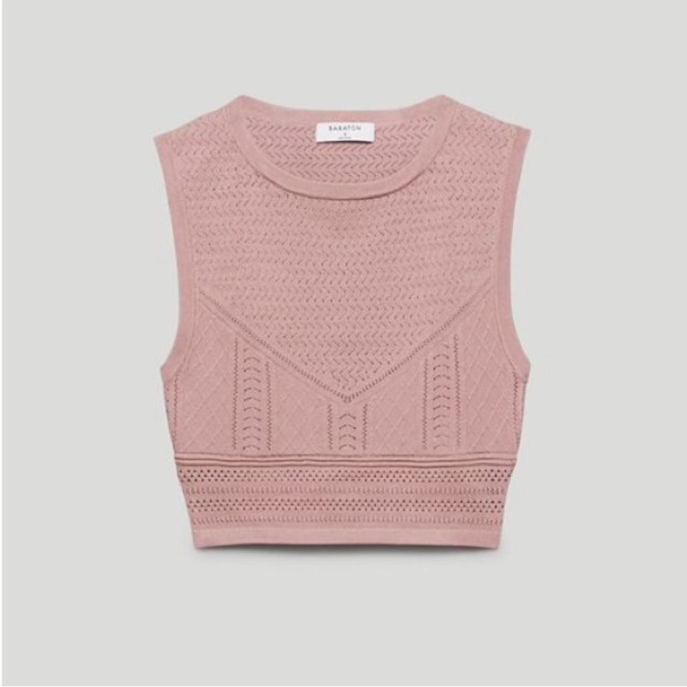 NWOT Artizia Pink Pointelle Top